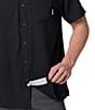 Color:Black - Image 5 - PFG Slack Tide Solid Camp Shirt