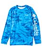 Color:Hyper Blue/Frog Camo - Image 1 - PFG Super Terminal Dark Lime Long Sleeve T-Shirt