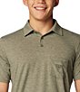Color:Cypress Heather - Image 5 - PFG Uncharted™ Short Sleeve Polo Shirt