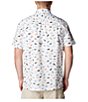 Color:White Stars N Stripes - Image 2 - Super Slack Tide™ Short Sleeve Fish Printed Woven Camp Shirt
