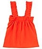 Color:Red - Image 2 - Big Girls 7-16 Ruffle Strap Tank Top