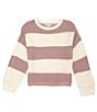 Color:Pink - Image 1 - Big Girls 7-16 Shaker Stripe Sweater