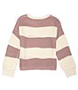 Color:Pink - Image 2 - Big Girls 7-16 Shaker Stripe Sweater