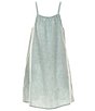 Color:Green - Image 2 - Big Girls 7-16 Sleeveless Linen Stripe Swing Dress