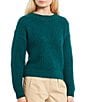 Color:Teal - Image 1 - Chunky Knit Crew Neck Sweater