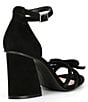 Color:Black - Image 2 - Dainty Bow Suede Sandals