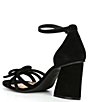 Color:Black - Image 3 - Dainty Bow Suede Sandals