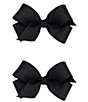 Color:Black - Image 1 - Girls 2-Pack Mini Grosgrain Hair Bows