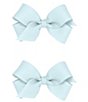 Color:Blue Vapor - Image 1 - Girls 2-Pack Mini Grosgrain Hair Bows