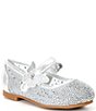 Color:Silver - Image 1 - Girls' Amelia Rhinestone Butterfly Flats (Toddler)