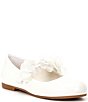 Color:White - Image 1 - Girls' Blossom Chiffon Patent Floral Flats (Youth)