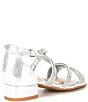 Color:Silver - Image 2 - Girls' Charrming Glitzy Rhinestone Detail Strappy Dress Sandals (Youth)
