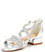 Color:Silver - Image 4 - Girls' Charrming Glitzy Rhinestone Detail Strappy Dress Sandals (Youth)