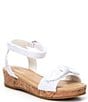 Color:White - Image 1 - Girls' Dearisst Eyelet Bow Platform Wedge Sandals (Youth)