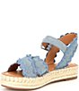 Color:Blue - Image 4 - Juni Denim Cross Strap Platform Espadrille Sandals