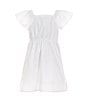 Color:White - Image 2 - Little Girls 2T-6X Bow Front Dress