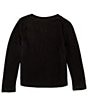 Color:Black - Image 2 - Little Girls 2T-6X Brushed Long Sleeve Top