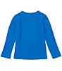 Color:Blue - Image 2 - Little Girls 2T-6X Brushed Long Sleeve Top