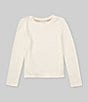Color:Ivory - Image 1 - Little Girls 2T-6X Brushed Long Sleeve Top