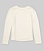 Color:Ivory - Image 2 - Little Girls 2T-6X Brushed Long Sleeve Top