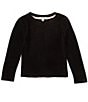 Color:Black - Image 1 - Little Girls 2T-6X Brushed Long Sleeve Top