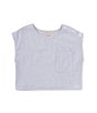 Color:Light Blue - Image 1 - Little Girls 2T-6X Front Pocket T-Shirt