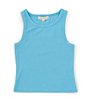 Color:Blue - Image 1 - Little Girls 2T-6X Ribbed Knit Tank
