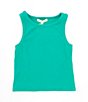 Color:Green - Image 1 - Little Girls 2T-6X Ribbed Knit Tank