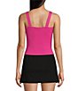 Color:Fuchsia - Image 2 - Twist Front Sweater Tank Top