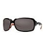 Color:Black/Coral - Image 3 - Isabela UVA/UVB Protection Polarized Rectangle Sunglasses