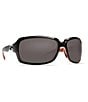 Color:Black/Coral - Image 5 - Isabela UVA/UVB Protection Polarized Rectangle Sunglasses