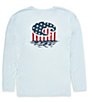 Color:Acrtic Blue - Image 1 - Long Sleeve Tech Freedom Americana Graphic T-Shirt