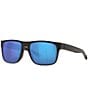 Color:Blackout/Blue - Image 1 - Men's 6S9008 Spearo Mirrored 56mm Square Polarized Sunglasses