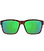 Color:Tortoise/Green - Image 2 - Men's 6S9049 Paunch Tortoise Mirrored 57mm Square Polarized Sunglasses