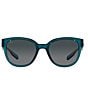 Color:Teal - Image 2 - Women's Salina 53mm Rectangular Polarized Sunglasses