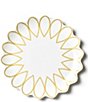 Color:White - Image 2 - Deco Gold Scallop Dinner Plates, Set of 4