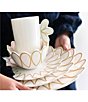 Color:White - Image 3 - Deco Gold Scallop Dinner Plates, Set of 4