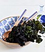 Color:Blue - Image 2 - Iris Blue Drop Wooden Salad Server Set