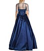 Color:Navy - Image 5 - Beaded Illusion Corset Lace-Up Back Ball Gown