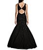 Color:Black - Image 2 - Beaded V-Neck Mermaid Gown