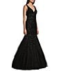 Color:Black - Image 3 - Beaded V-Neck Mermaid Gown