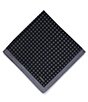 Color:Black - Image 1 - 4-Square Woven Silk Pocket Square