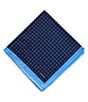 Color:Blue - Image 1 - 4-Square Woven Silk Pocket Square
