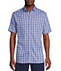 Color:Pool Blue - Image 1 - Blue Label Performance Twill Plaid Short Sleeve Woven Shirt