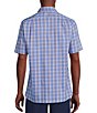 Color:Pool Blue - Image 2 - Blue Label Performance Twill Plaid Short Sleeve Woven Shirt
