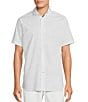 Color:Lucent White - Image 1 - Blue Label Poplin Print Short Sleeve Woven Shirt