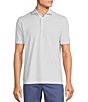 Color:Lucent White - Image 1 - Blue Label Slim Fit Lightweight Pique Printed Short Sleeve Polo Shirt