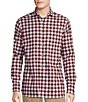 Color:Cabernet - Image 1 - Blue Label Slim Fit Small Plaid Jaspe Twill Long-Sleeve Woven Shirt