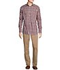 Color:Cabernet - Image 3 - Blue Label Slim Fit Small Plaid Jaspe Twill Long-Sleeve Woven Shirt