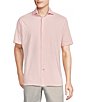 Color:Light Pink - Image 1 - Blue Label Solid Short Sleeve Jersey Coatfront Shirt